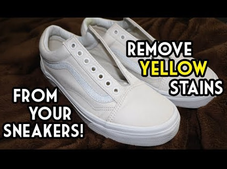 Clean White Canvas Shoes That Have Turned Yellow